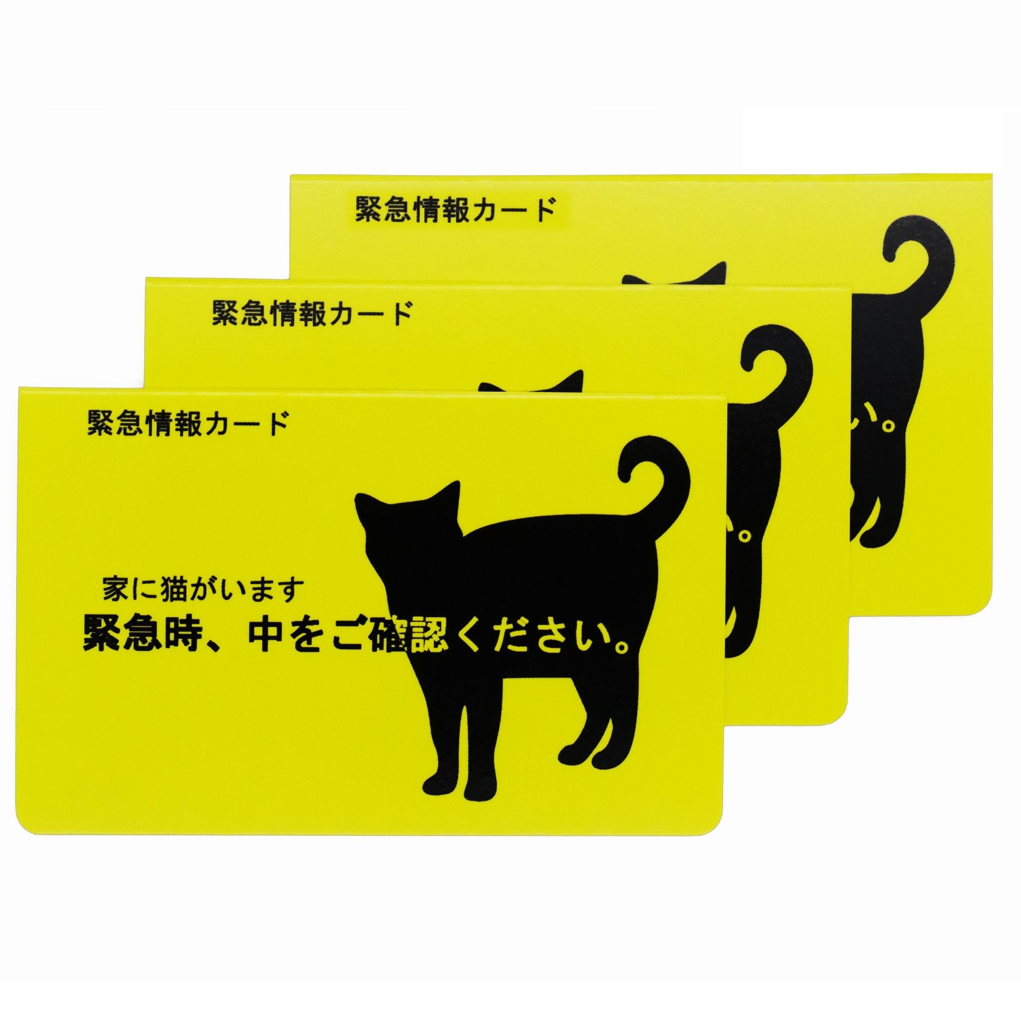 家に猫がいます 緊急情報カード クレジットカードサイズ 3枚セット
